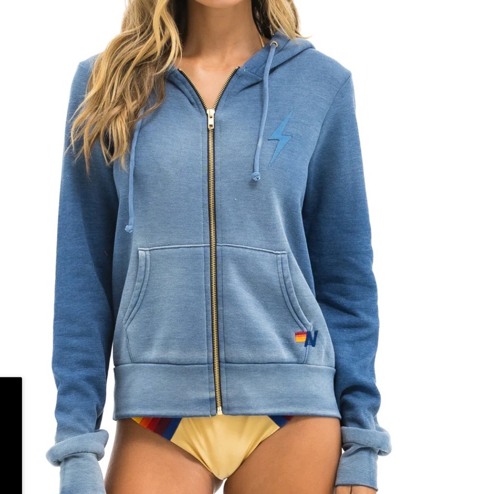Aviator Nation Bolt Stitch Zip Up Hoodie